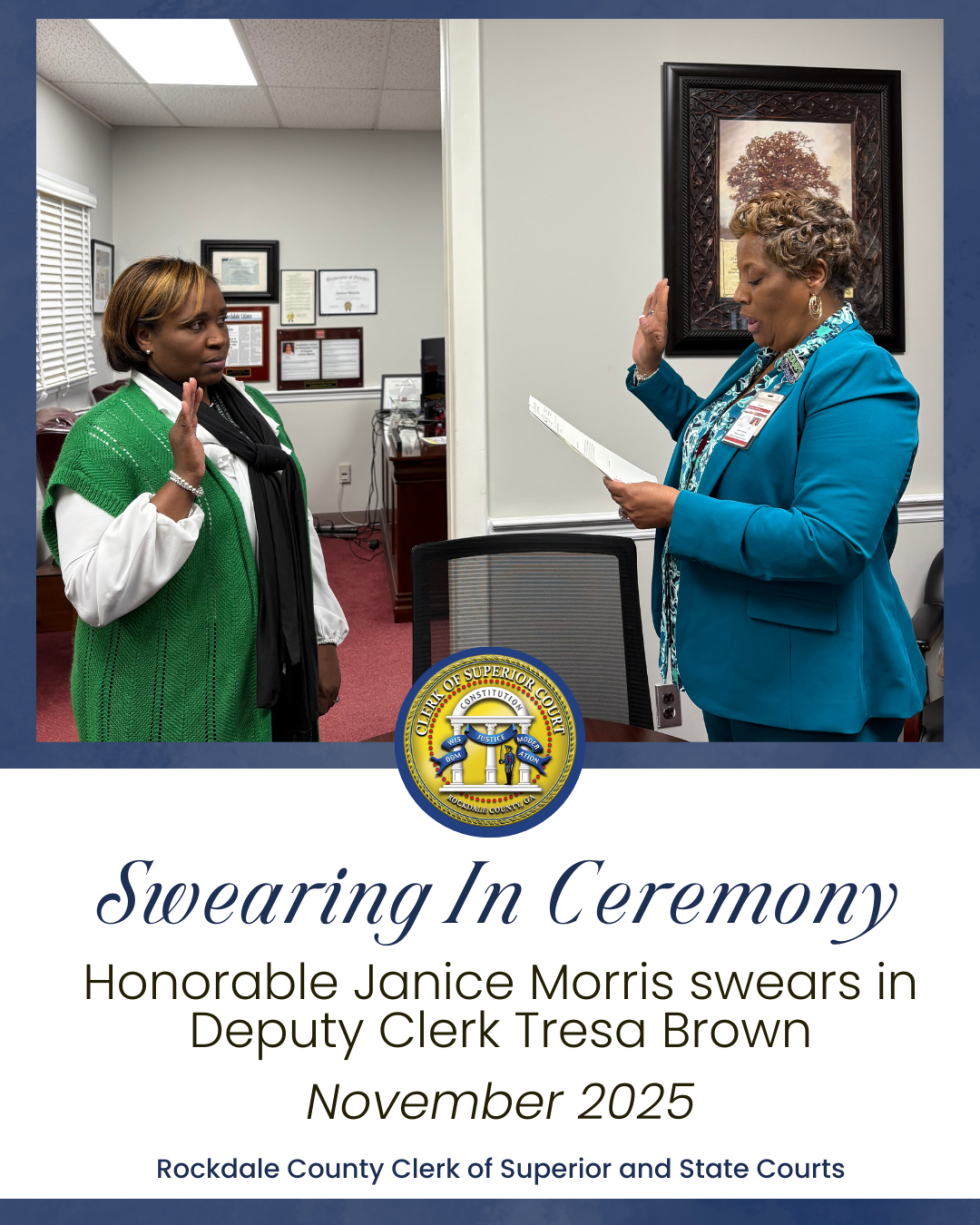 Sworn In - Tresa Brown - Rockdale County Clerk of Superior and State Courts