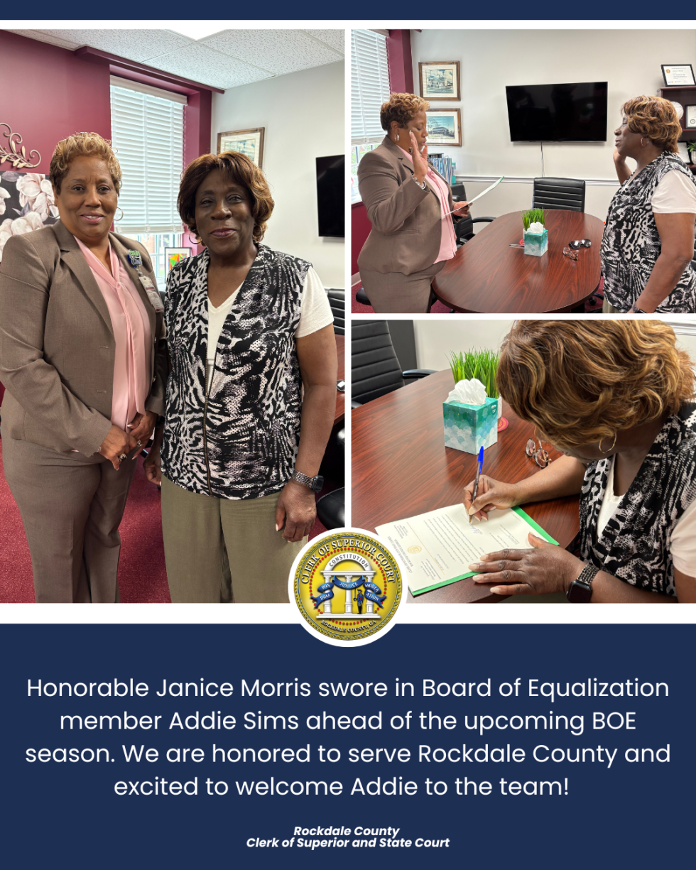 Addie Sims sworn in for Board of Equalization - Rockdale County Clerk ...